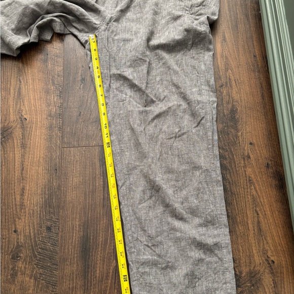 Tasso Elba Island Linen Pants XL Flat Front Drawstring Trouser Gray - Picture 13 of 15